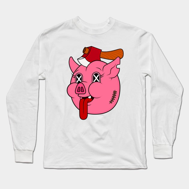 Pig Head Long Sleeve T-Shirt by Woah_Jonny